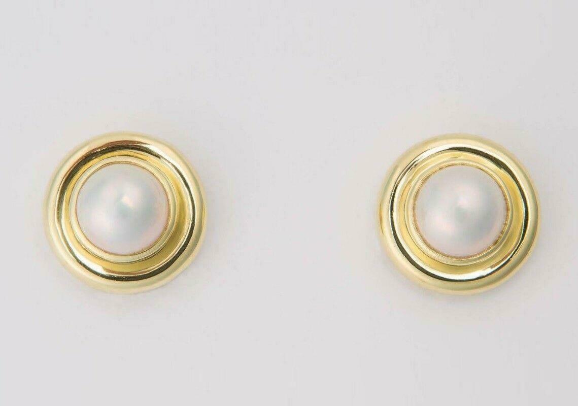 Tiffany & Co. Paloma Picasso Mother Of Pearl 18k Yellow Gold Earrings