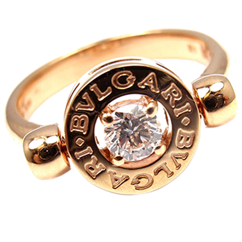 Bulgari 18K Rose Gold Diamond Flip Ring