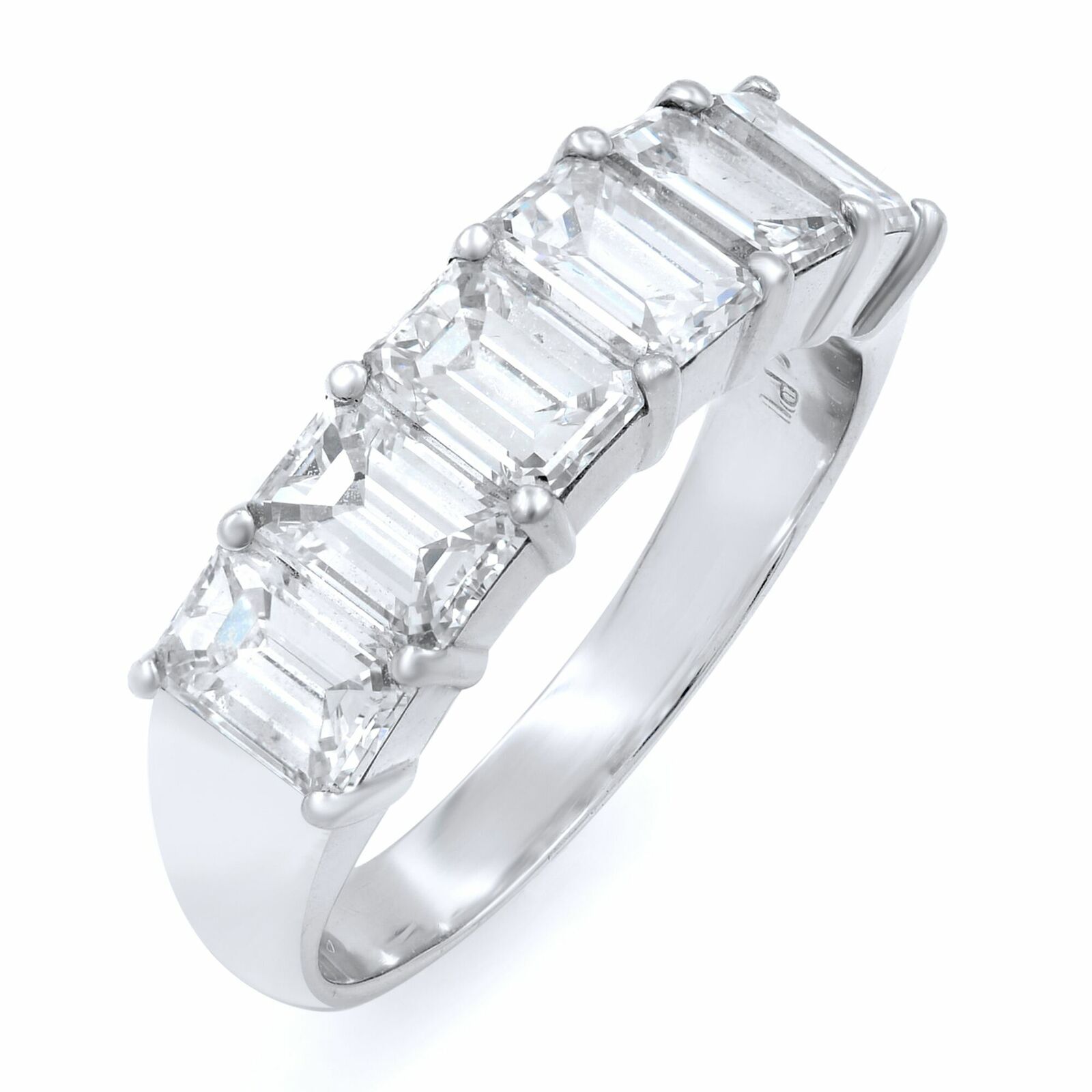True Diamond Anniversary Ring With Six Diamonds 2.31cts Platinum Size 6.5