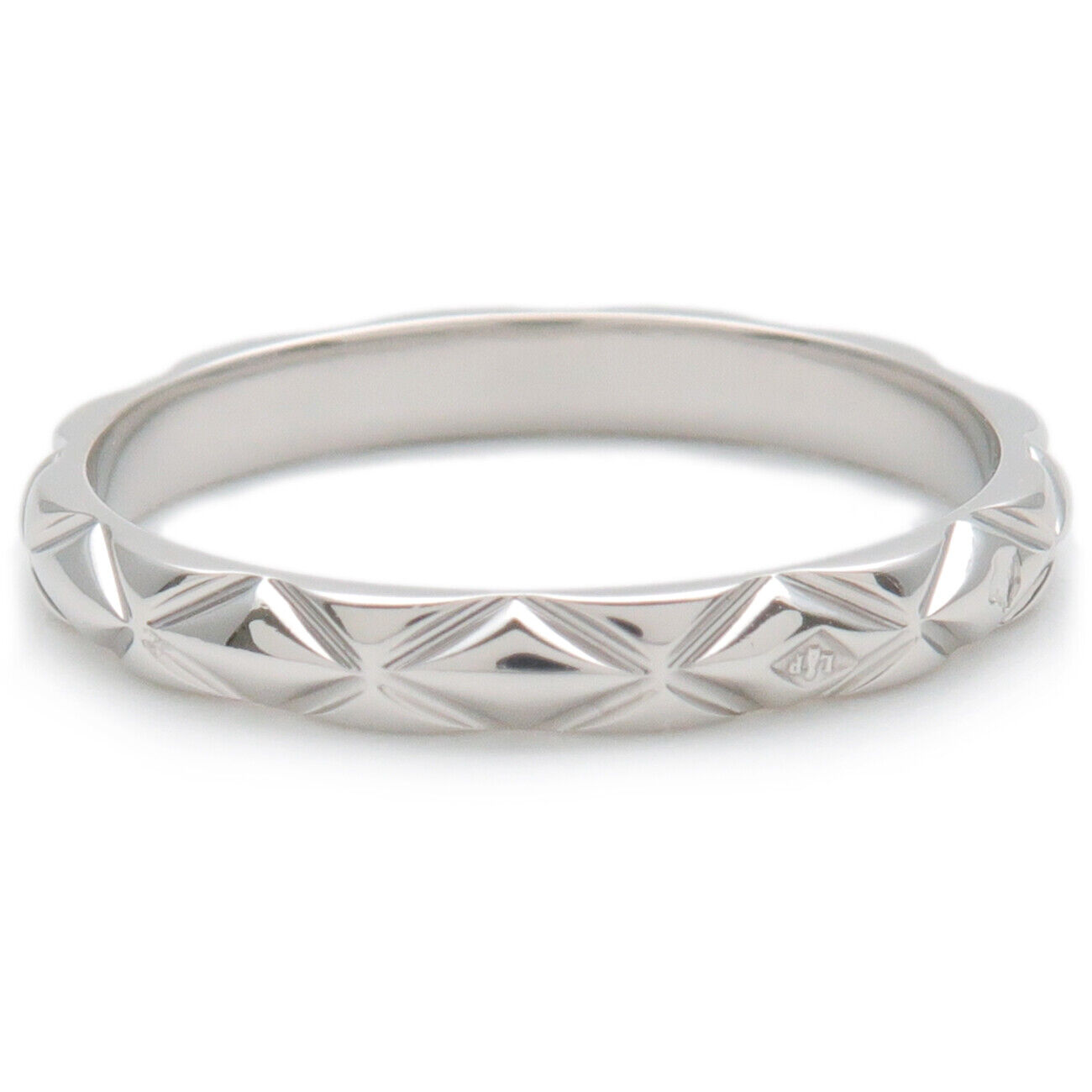 CHANEL Matelasse Ring Small PT950 Platinum