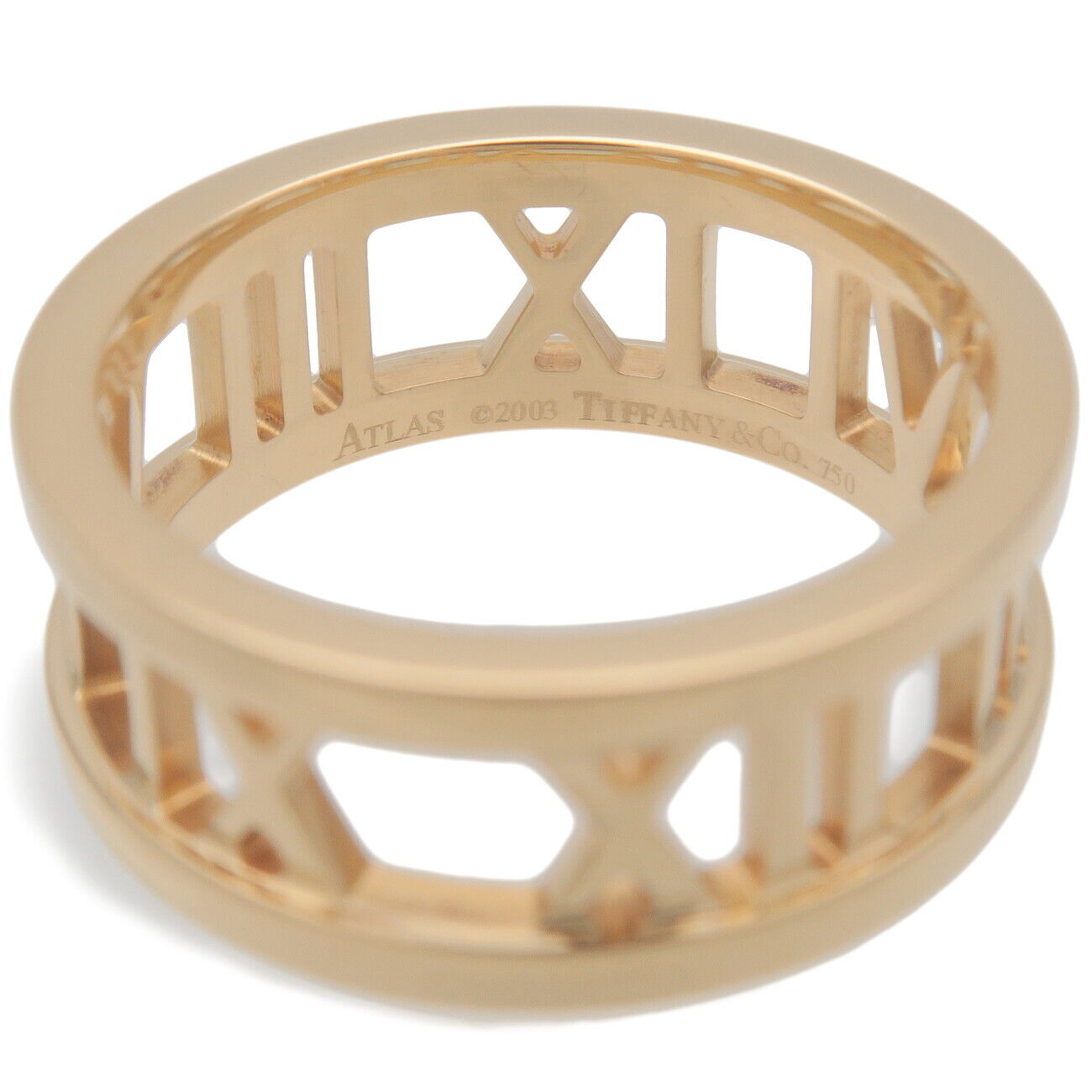 Tiffany&Co. Atlas Open Ring K18YG 750YG Yellow Gold