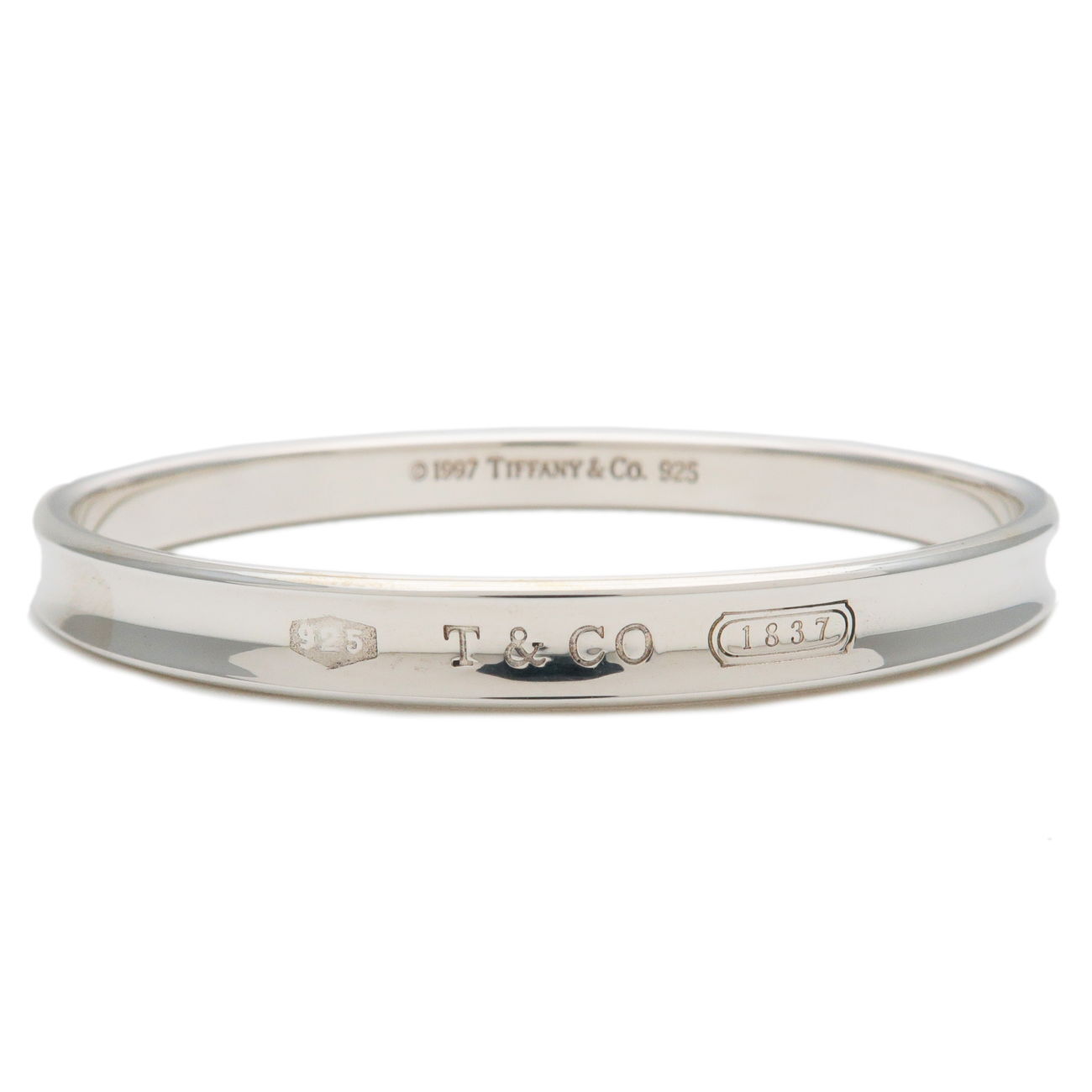 Auth Tiffany&Co. Tiffany 1837 Narrow Bangle Bracelet SV925 Silver Used F/S