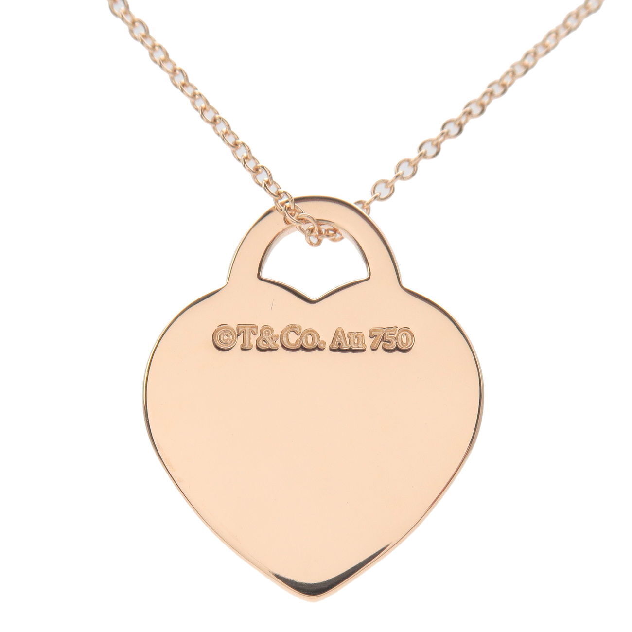 Tiffany & Co. Return to Tiffany Heart Tag Necklace K18PG Rose Gold