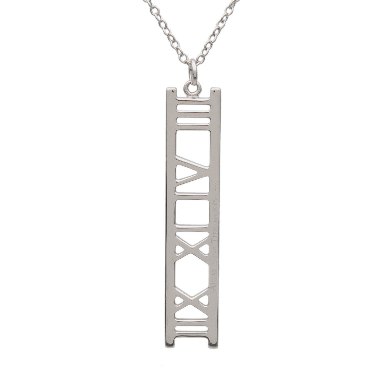Tiffany&Co. Atlas Open Bar Necklace K18WG 750WG White Gold