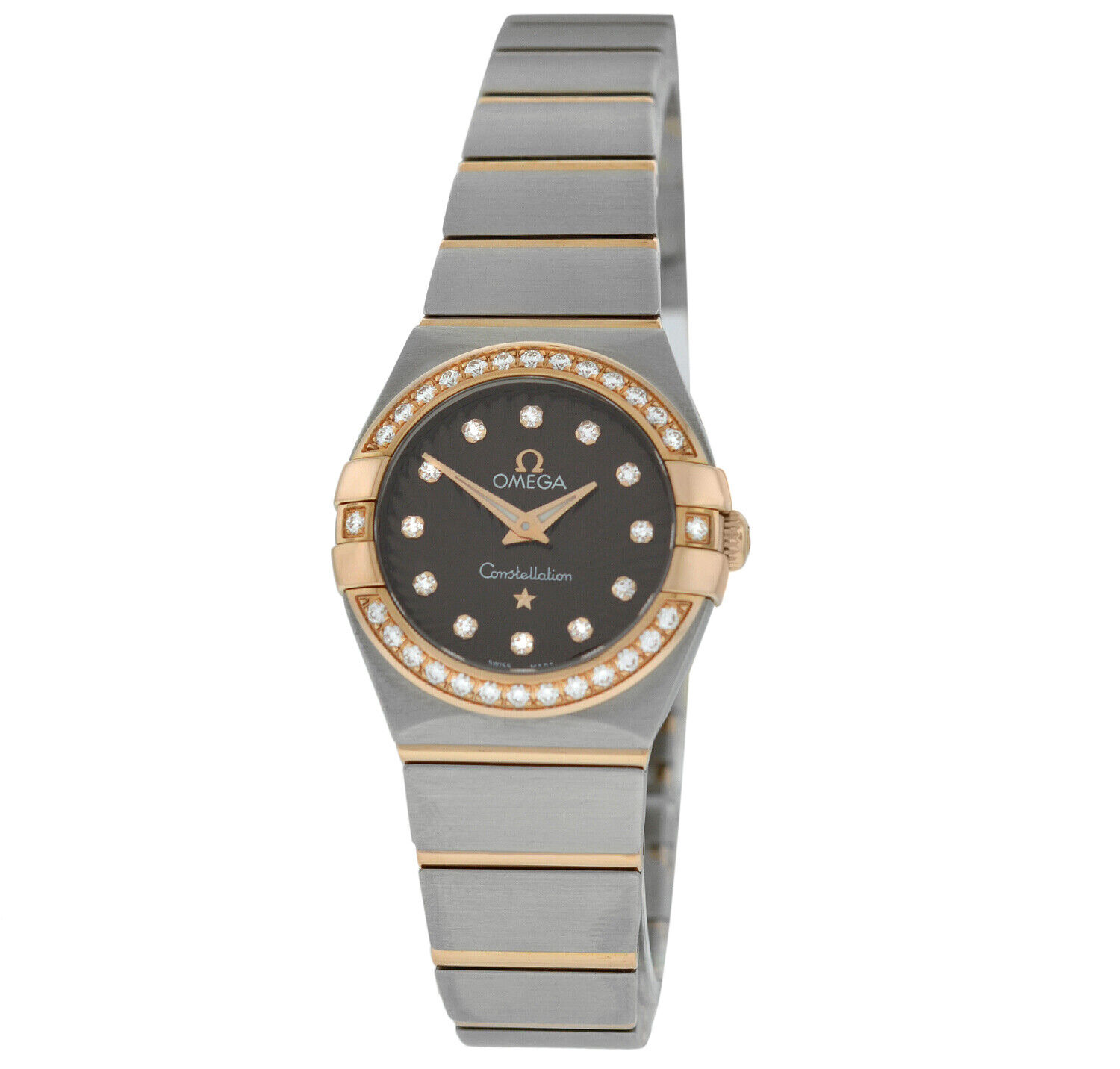 Omega Constellation  Diamond 18K Gold Steel 24MM Quartz Watch