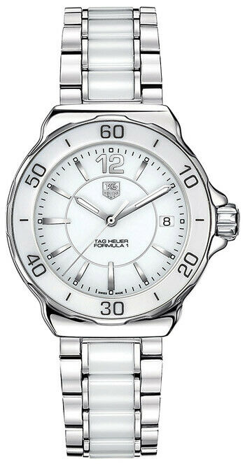 TAG HEUER  FORMULA 1 WAH1210.BA0861 WHITE CERAMIC LADIES SWISS QUARTZ WATCH