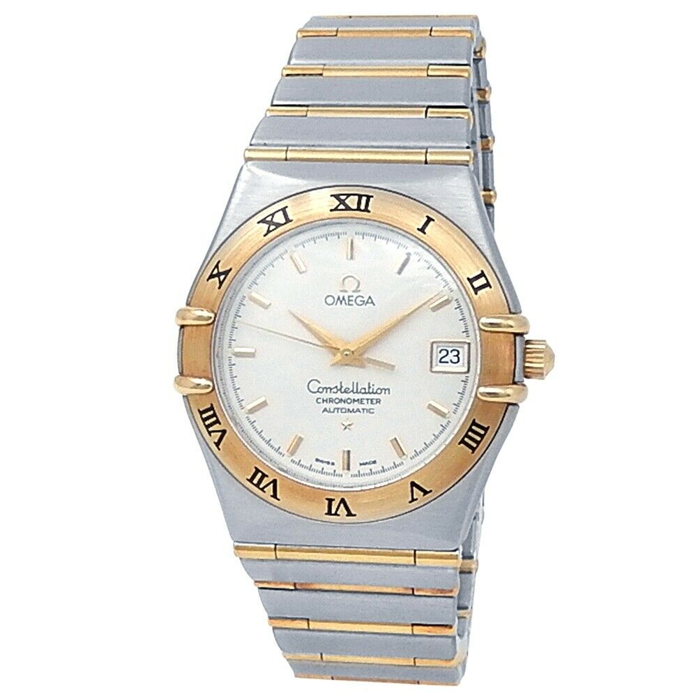 Omega Constellation Stainless Steel 18k Yellow Gold White Men's Watch