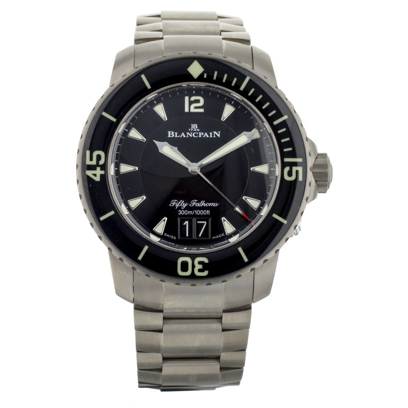 Blancpain Fifty Fathoms Titanium Grande Date Black Dial 45mm
