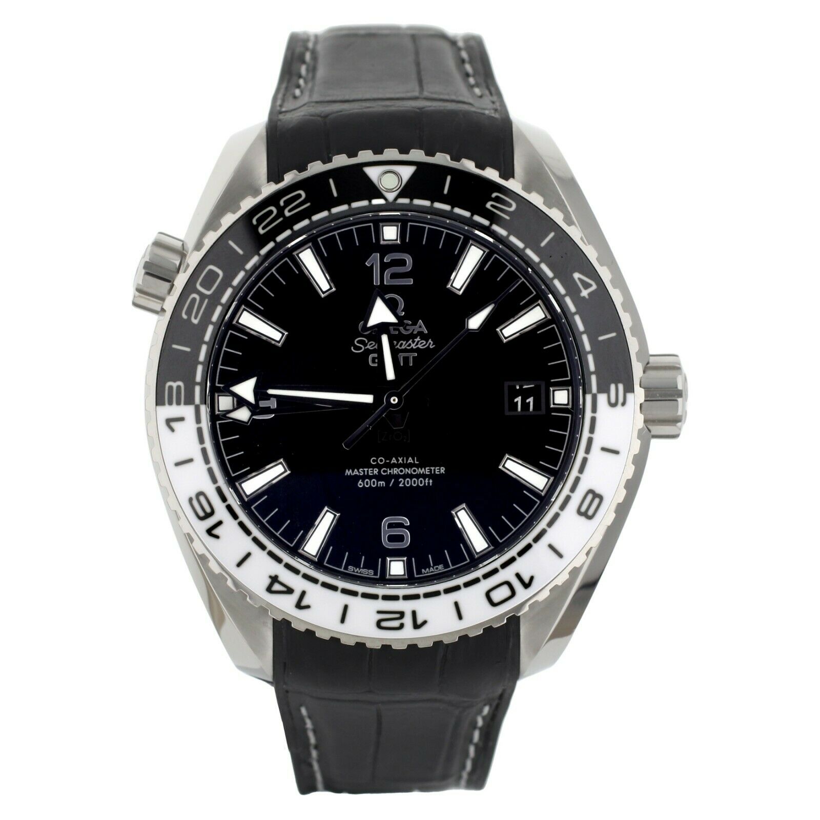 Omega Seamaster Planet Ocean GMT Black Dial Strap 43.5mm  Full Set