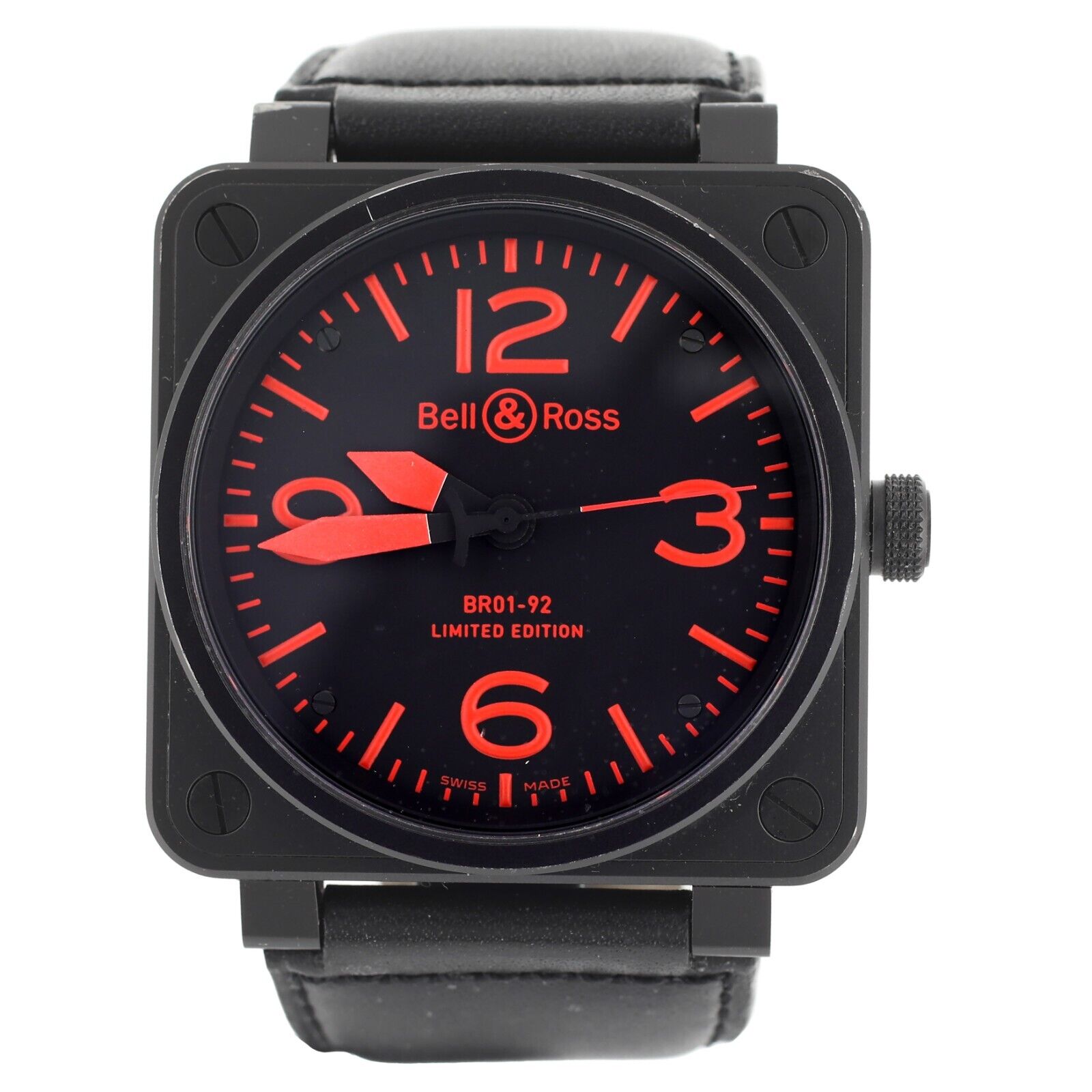 Bell & Ross   Limited Edition Red Stainless Steel Rubber 46mm