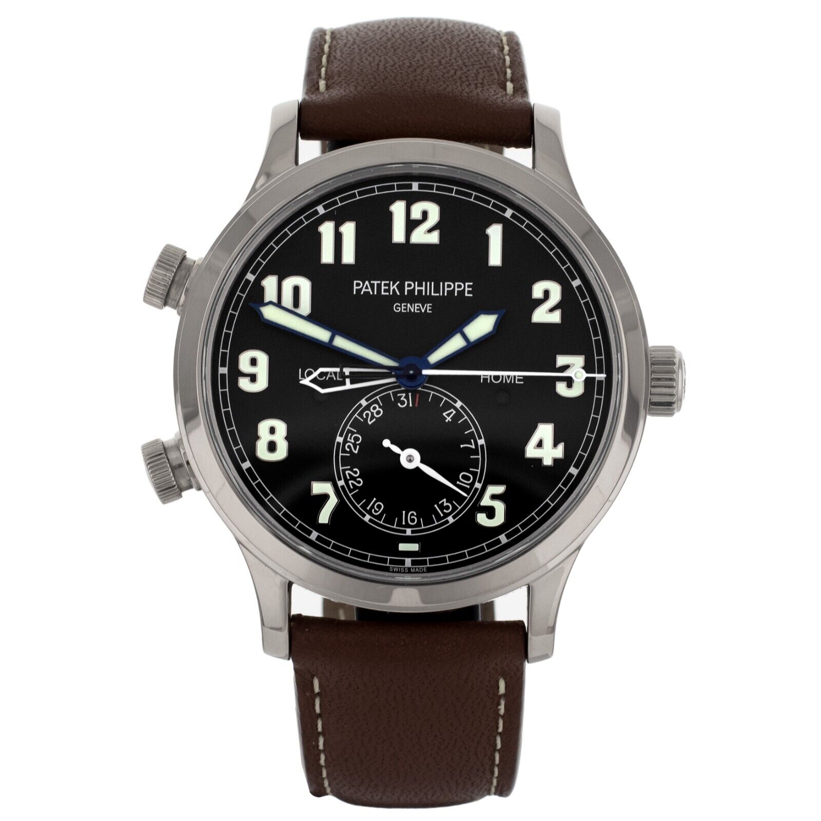 Patek Philippe Calatrava Pilot Travel Time White Gold Blue