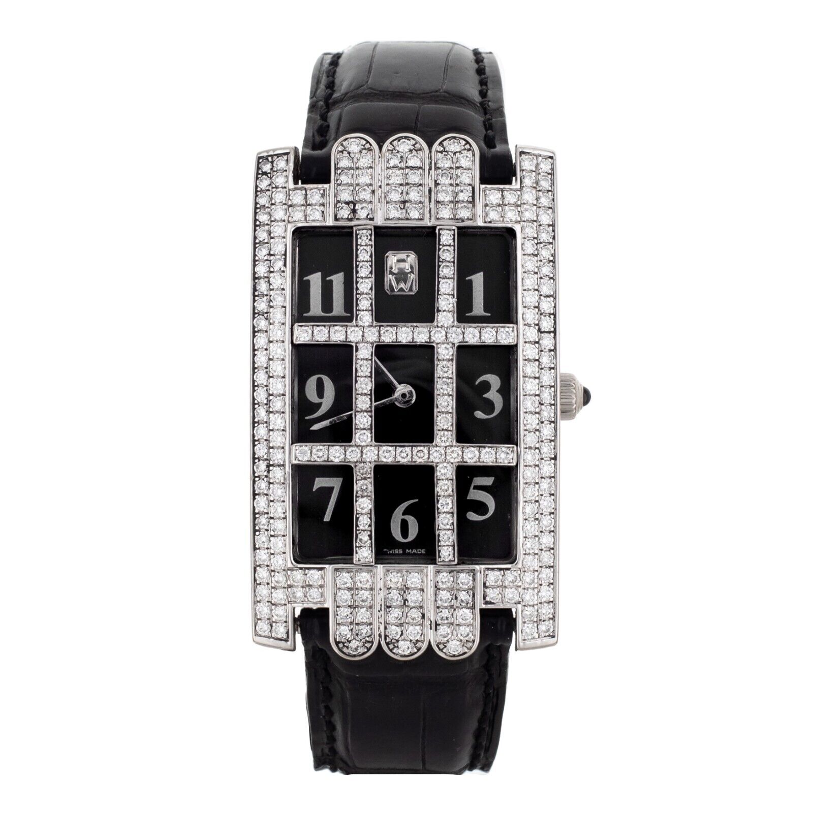 Harry Winston Avenue C White Gold Black Dial Diamond Case