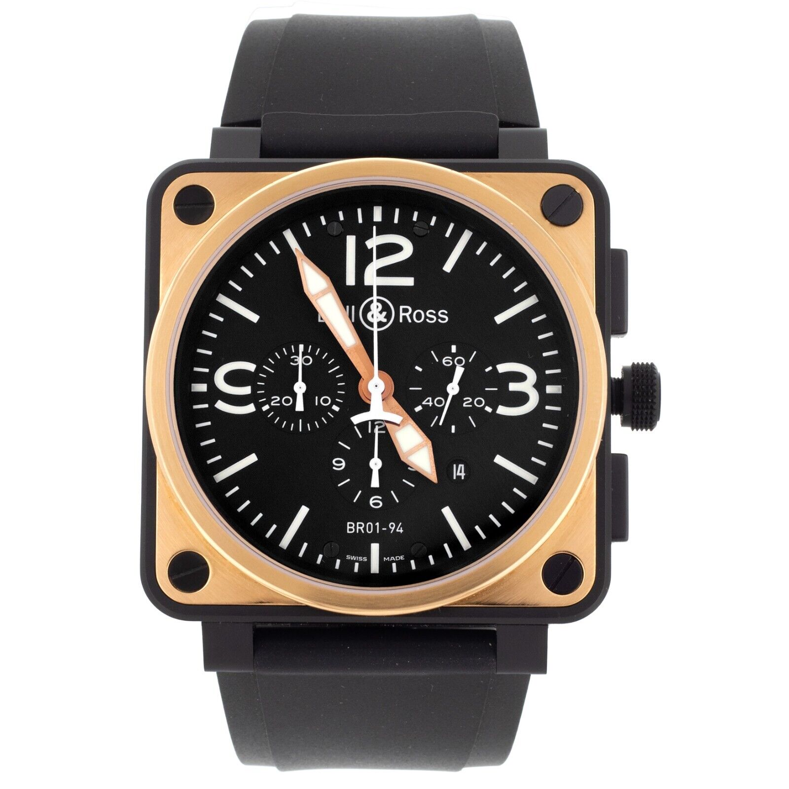 Bell & Ross BR01-94 Chronograph Black Dial Rose Gold PVD Steel
