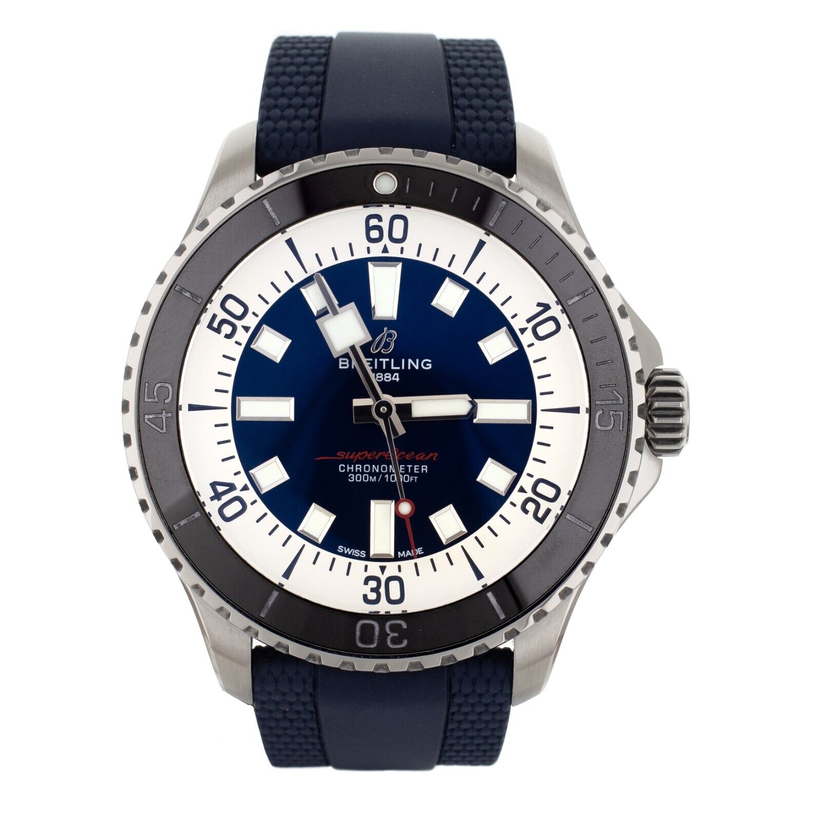 Breitling Superocean Stainless Steel Blue Dial Rubber