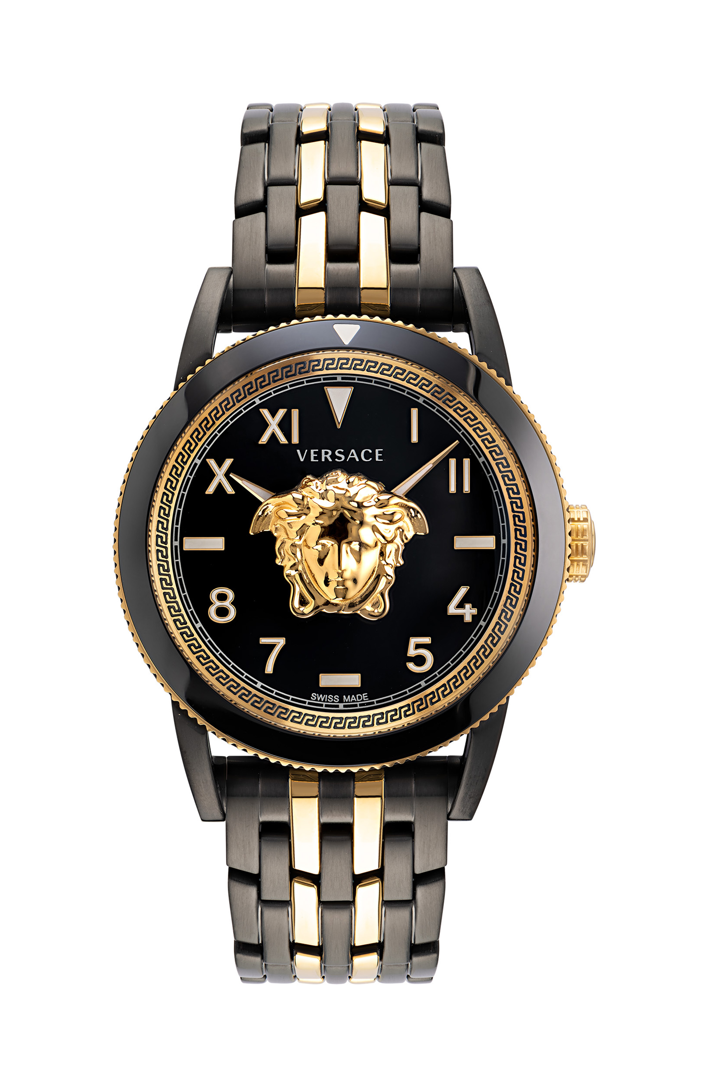 V-Palazzo 43MM Black Matte Dial Two Tone Bracelet Mens Watch