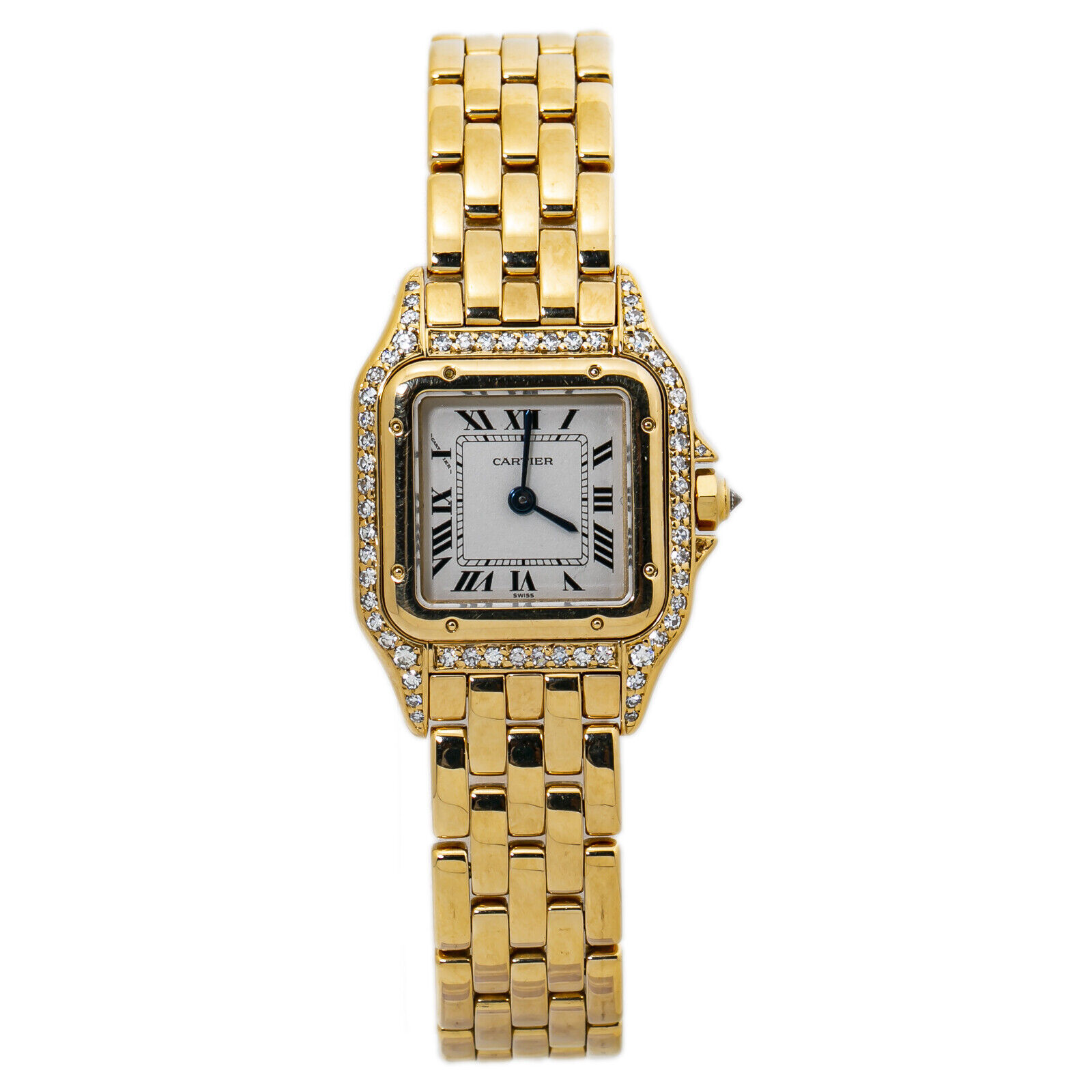Cartier Panthere  18K YG Factory Diamond Bezel Quartz Ladies Watch 22mm