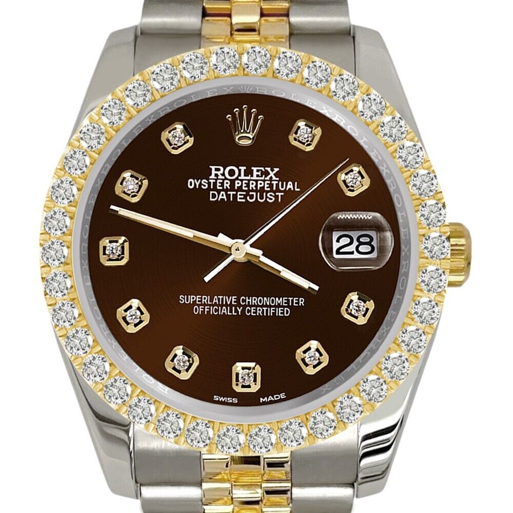 Rolex Datejust  Diamond Bezel/Chocolate Dial Jubilee Watch