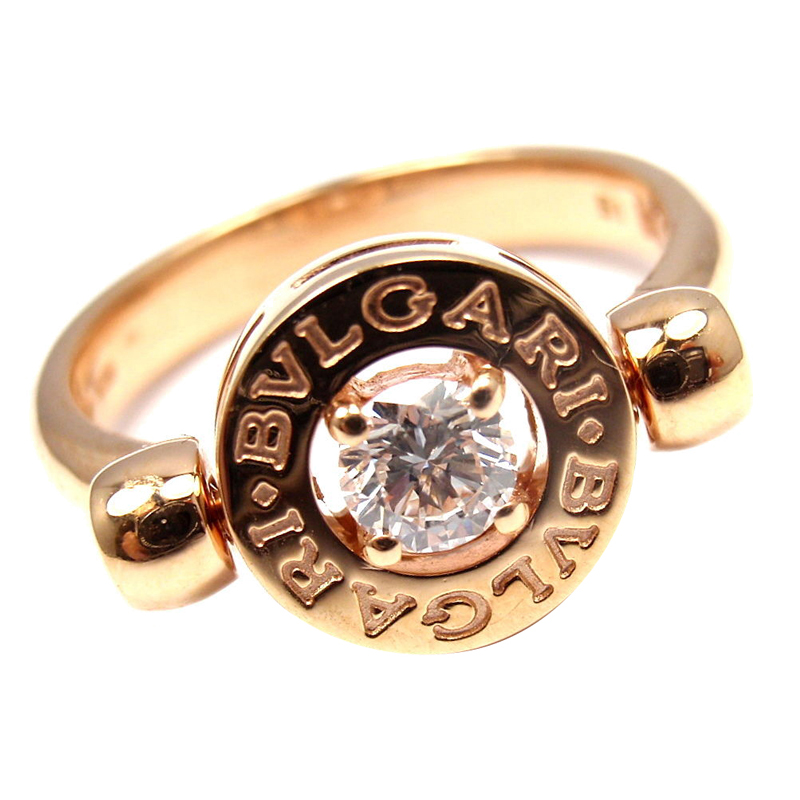 Bulgari Bvlgari 18k Rose Gold .25ct Diamond Flip Ring
