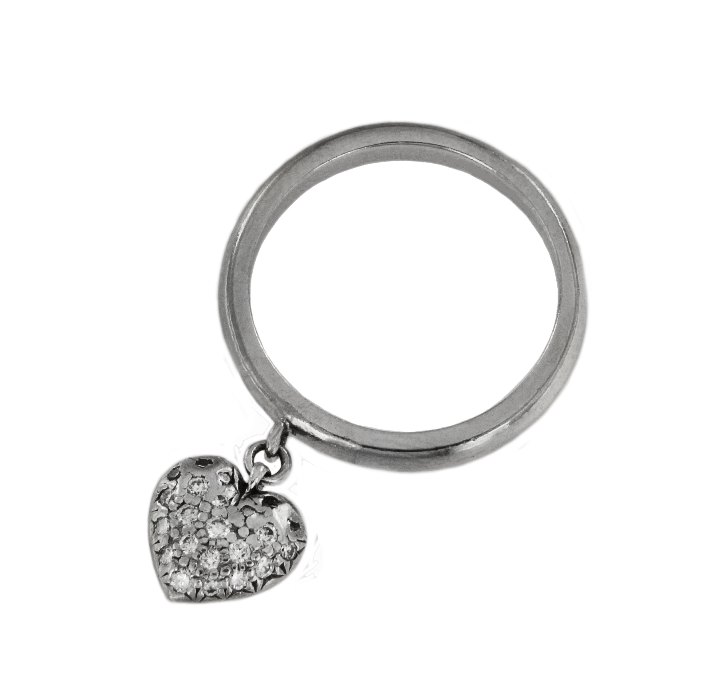 Tiffany & Co Heart Diamond Charm Platinum Ring