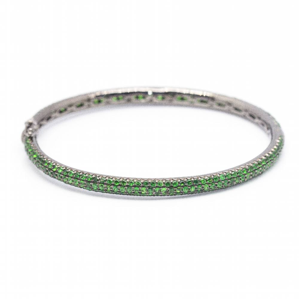 True Bracelet in White Gold and Tsavorites