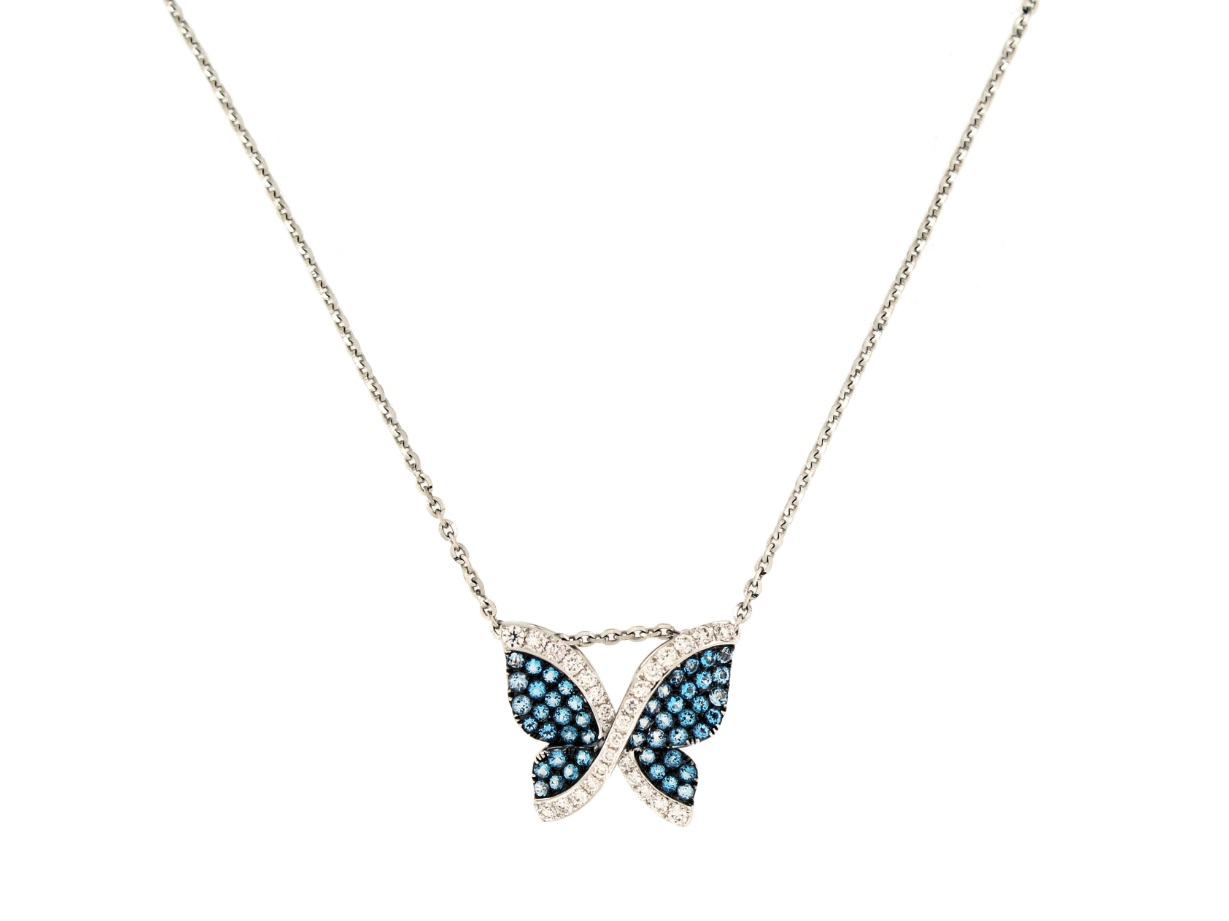 Swarovski Blue Butterfly Pendant Necklace