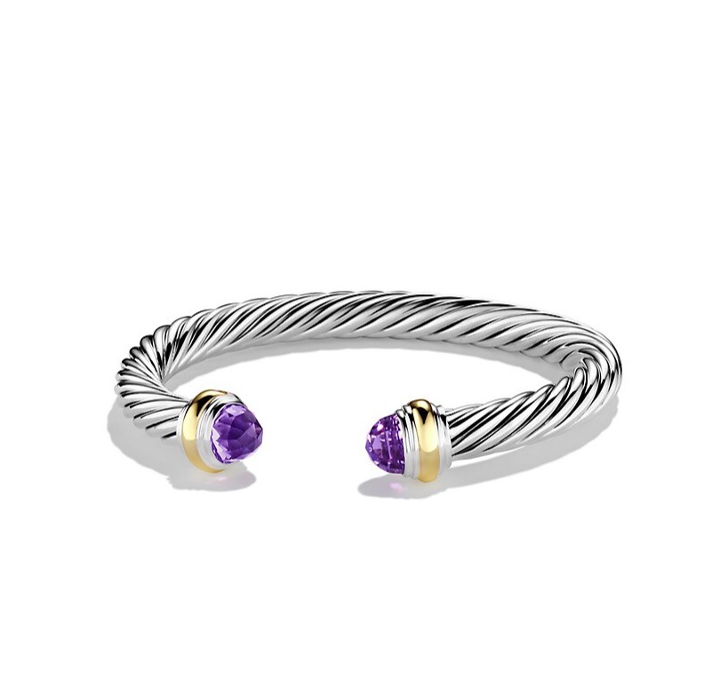 David Yurman Cable Classics Bracelet With Gemstones & 14K Yellow Gold