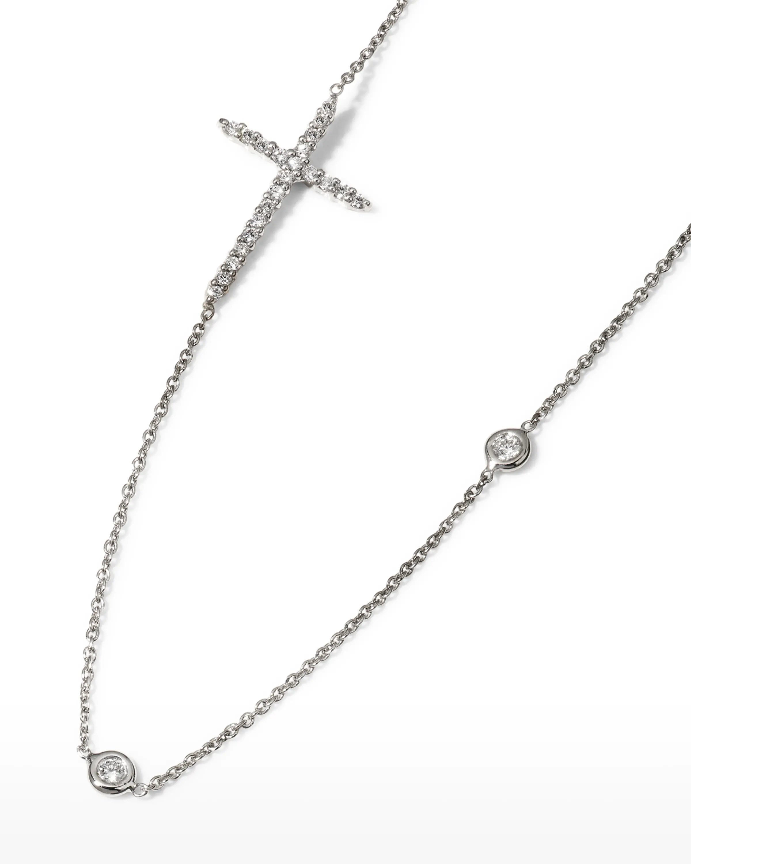Roberto Coin Integrated Diamond Cross Necklace