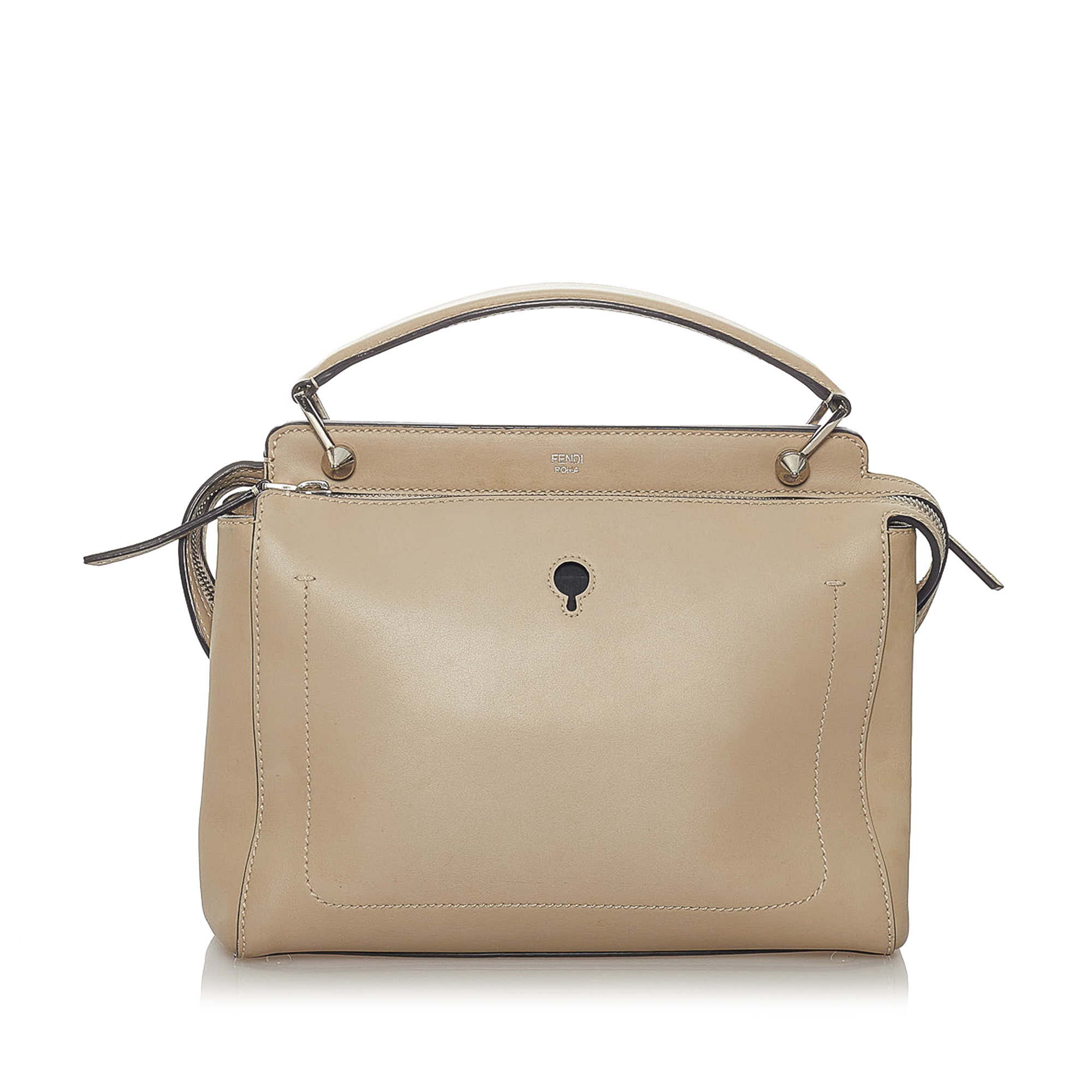 Fendi Medium DotCom Leather Satchel