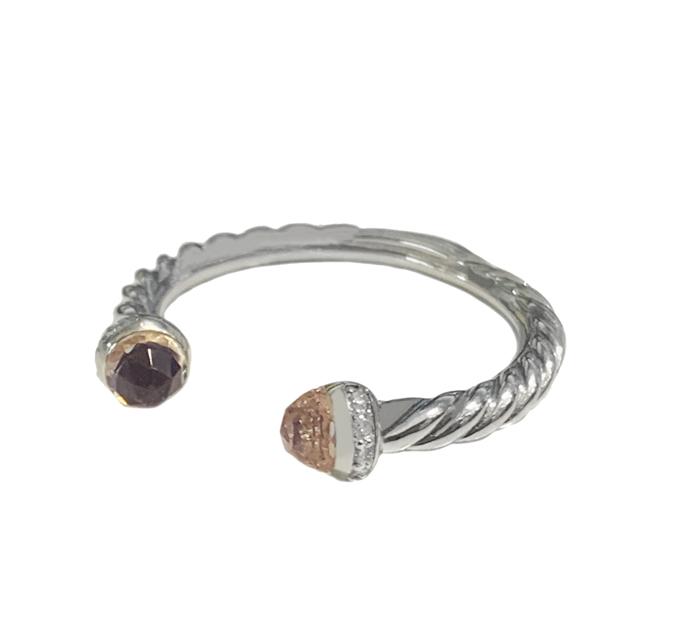 David Yurman Sterling silver Cable Morganite Ring