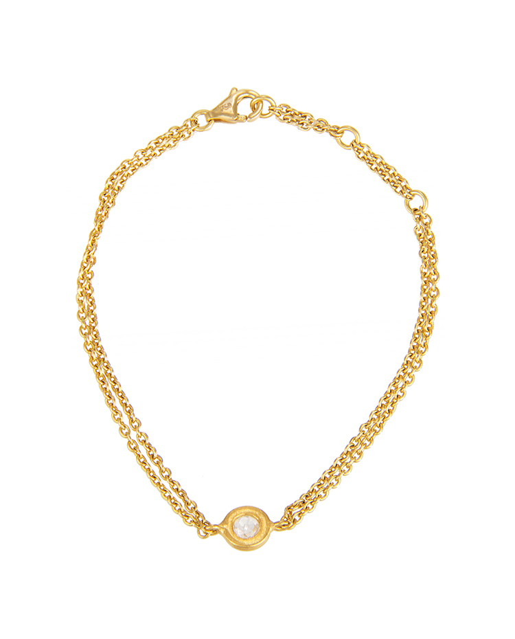 Yossi Harari Jewelry Roxanne 24k Gold Rose Cut Diamond Mica Bracelet