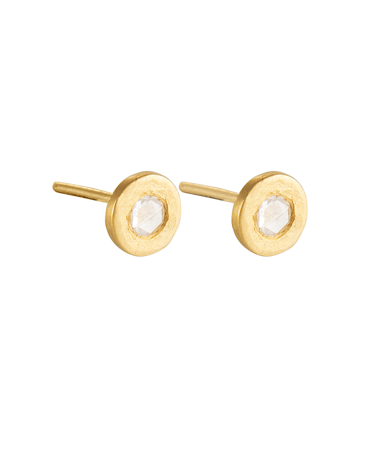 Yossi Harari Jewelry Roxanne 24k Gold Rose-Cut Diamond Mica Stud Earrings