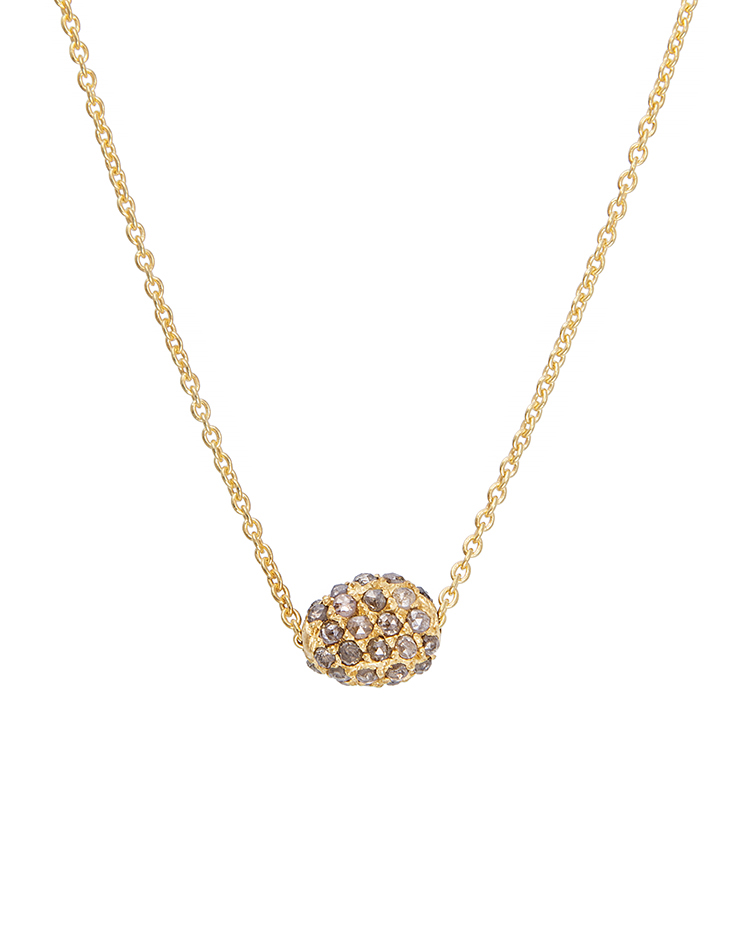 Yossi Harari Jewelry Roxanne 18k Gold & Cognac Diamond Single Bead Helen Necklace