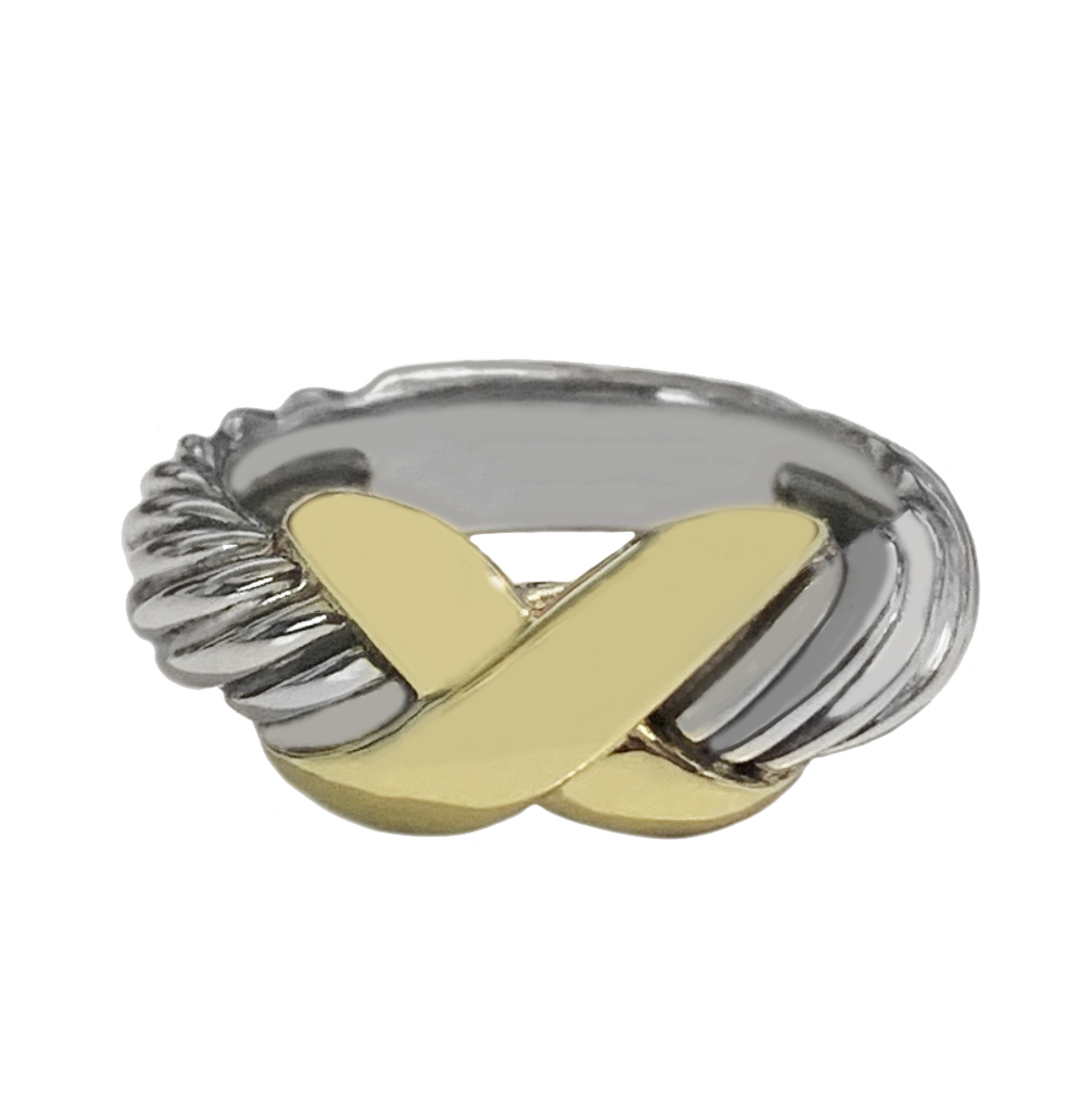 David Yurman Crossover Silver & Gold Ring