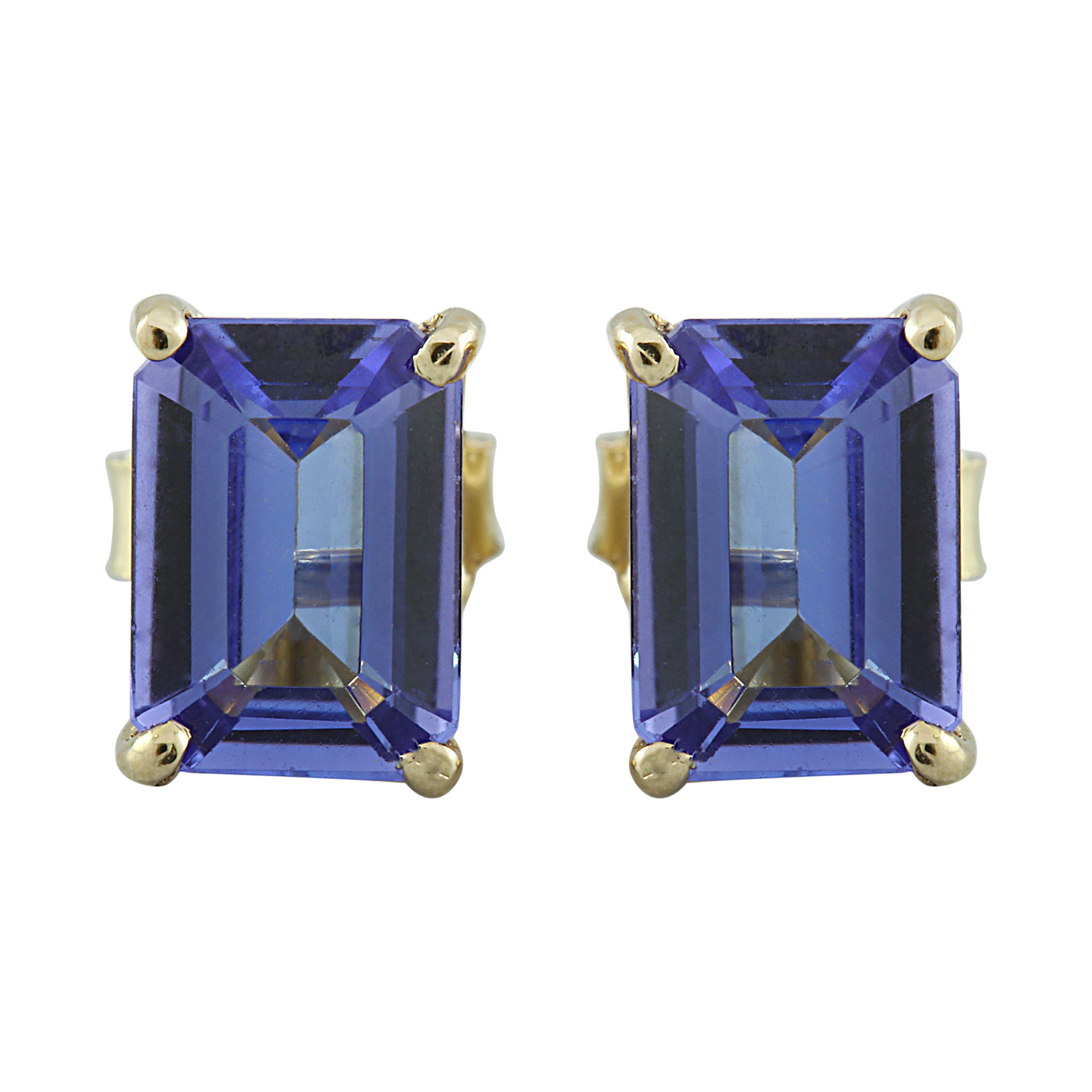 1.80 Carat Tanzanite 14K Yellow Gold Earrings