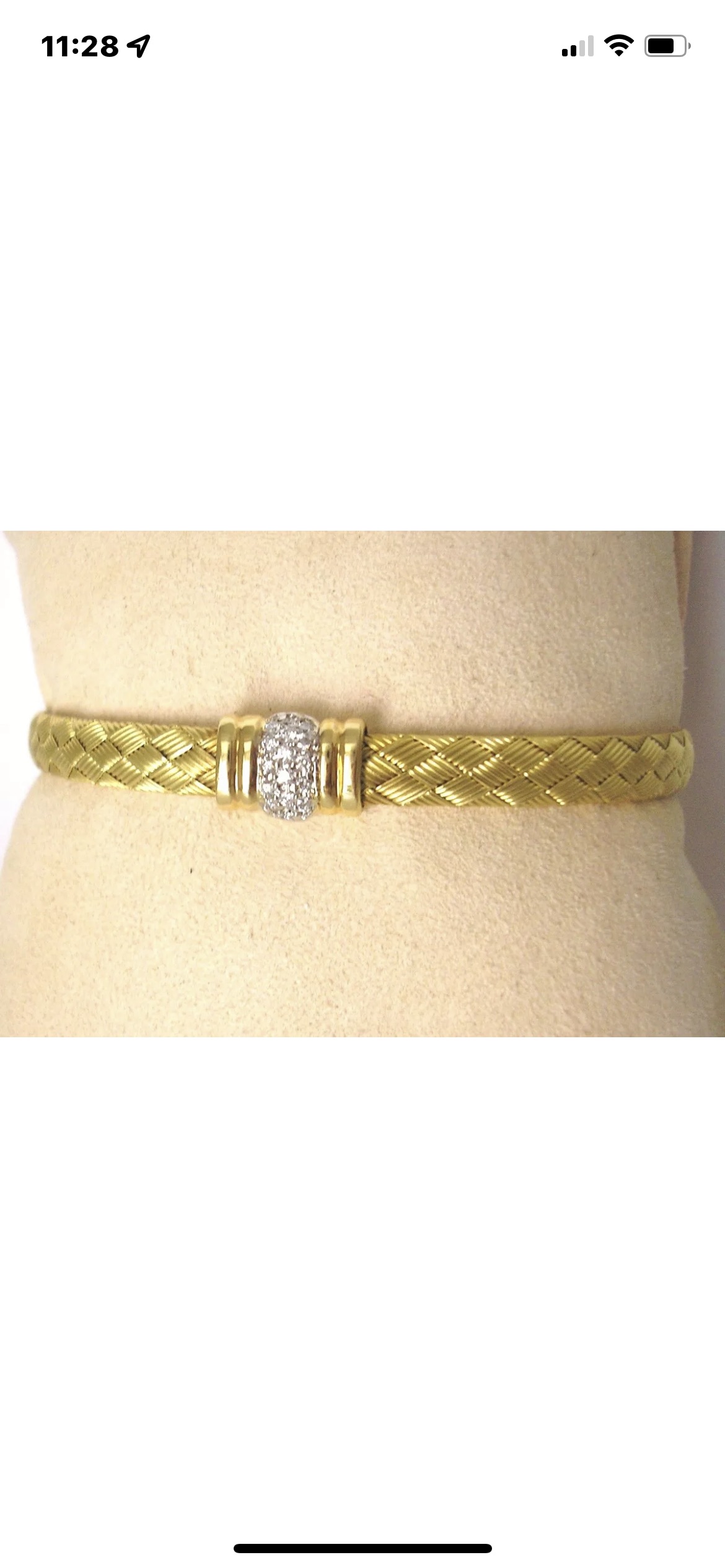 Roberto Coin Woven Silk Diamond Bangle Bracelet