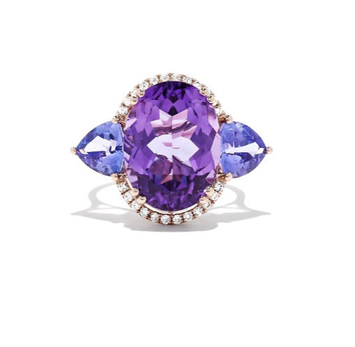 Amethyst Tanzanite Ring