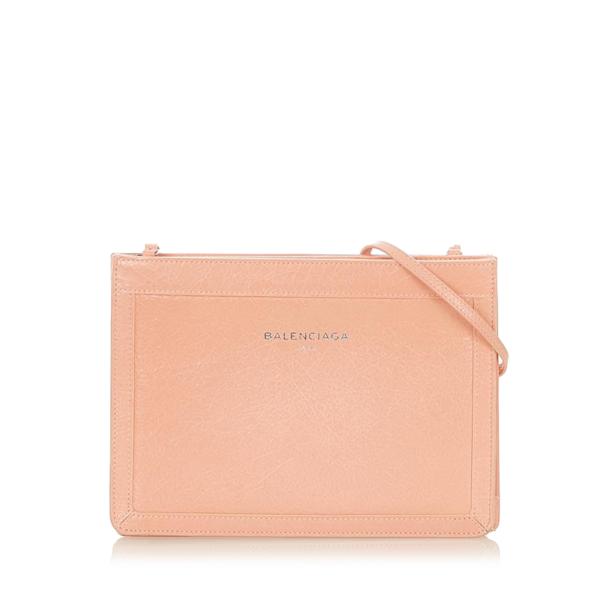 Navy Pochette Leather Crossbody Bag