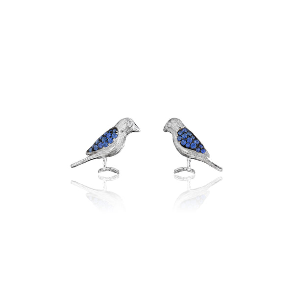 Wonderland Lovebird Sapphire Stud Earrings