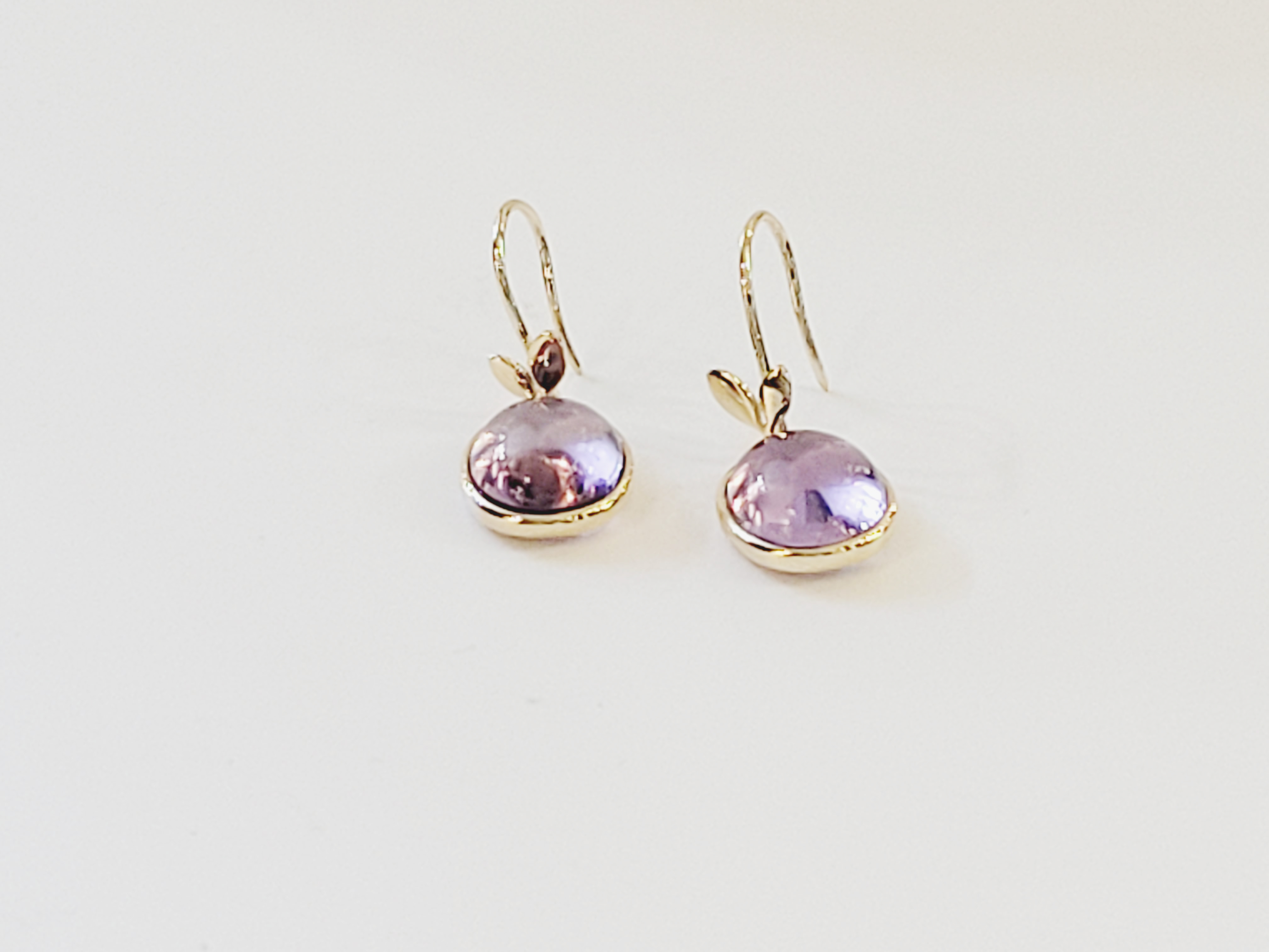 TiTiffany & Co. 18k Yellow Gold Paloma Picasso Olive Leaf Amethyst Drop Earrings