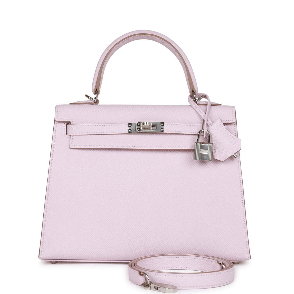 Hermès Kelly 25 Epsom Mauve Pale Palladium Hardware