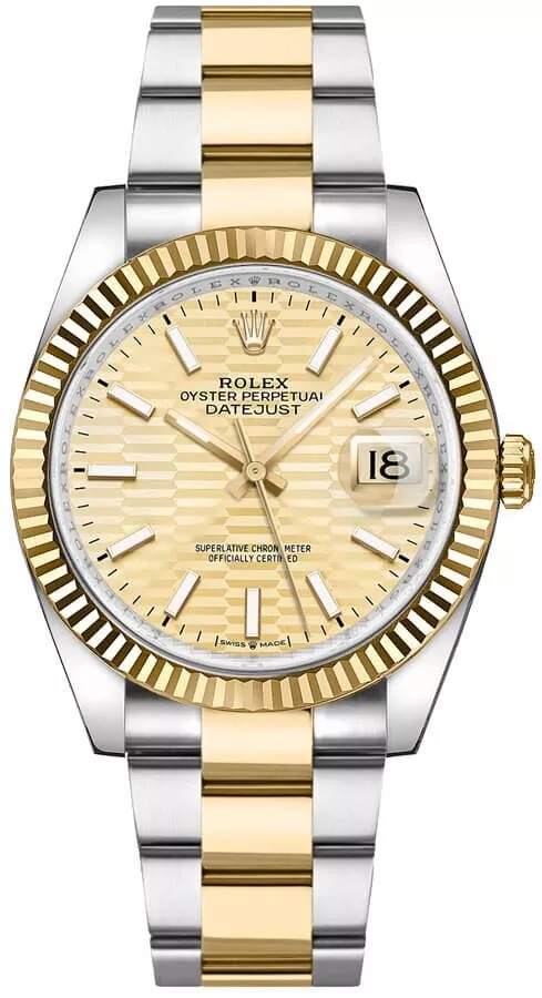 Rolex Datejust 36 18k Yellow Gold Fluted Bezel Unisex Luxury Watch