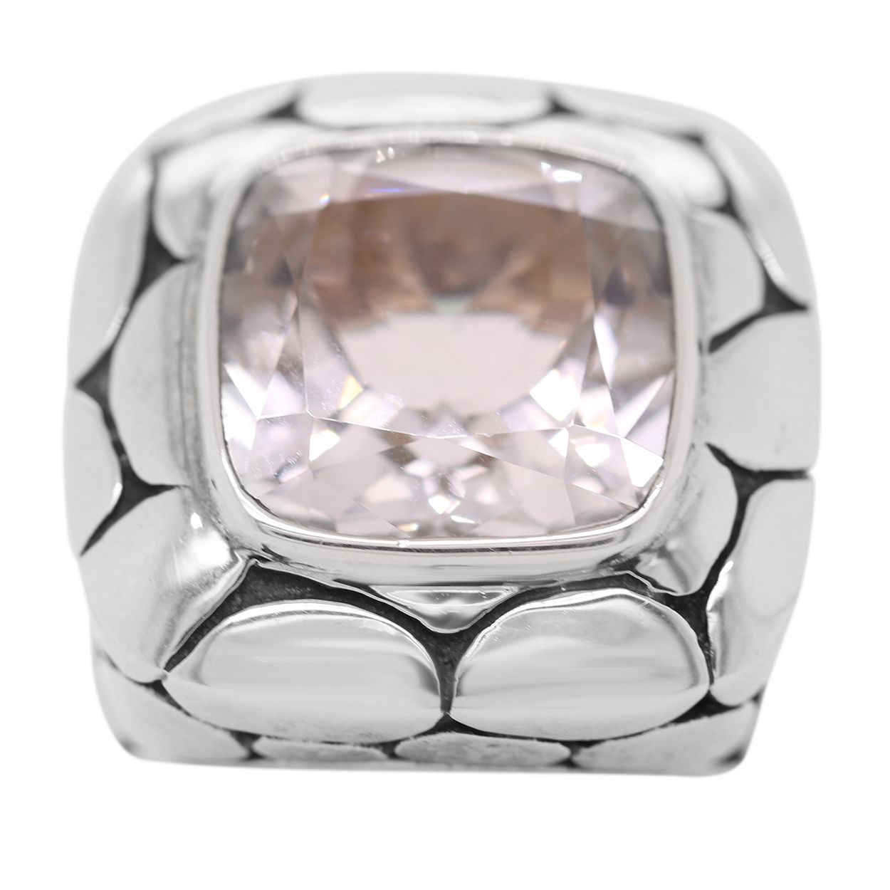 John Hardy Sterling Silver Batu Kali White Topaz Ring