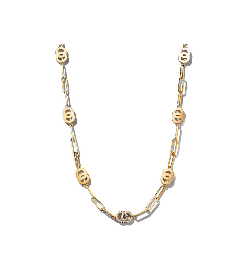 Roberto Coin 18K Yellow Gold Double O Paperclip Link Necklace