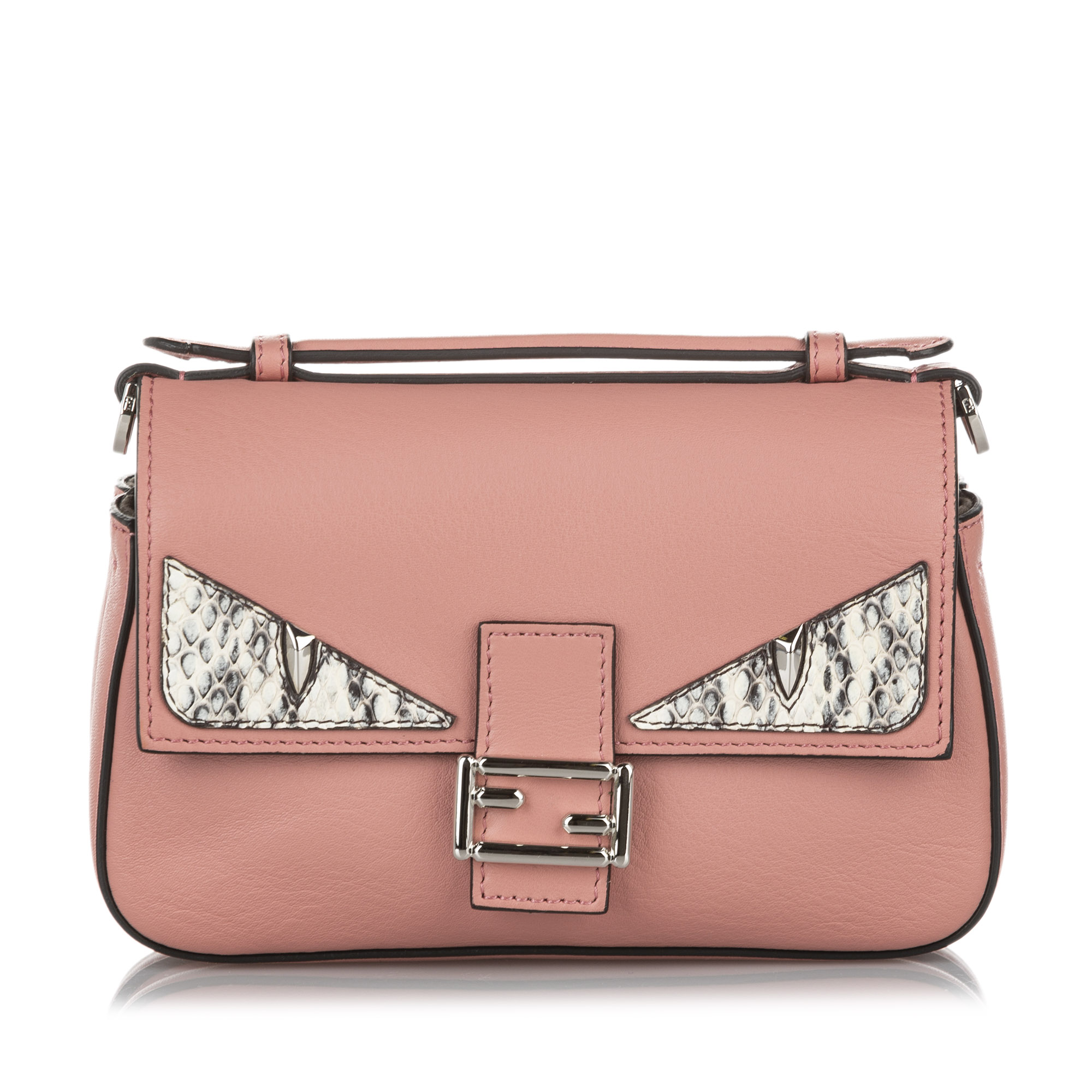 Fendi Monster Double Micro Leather Crossbody Bag