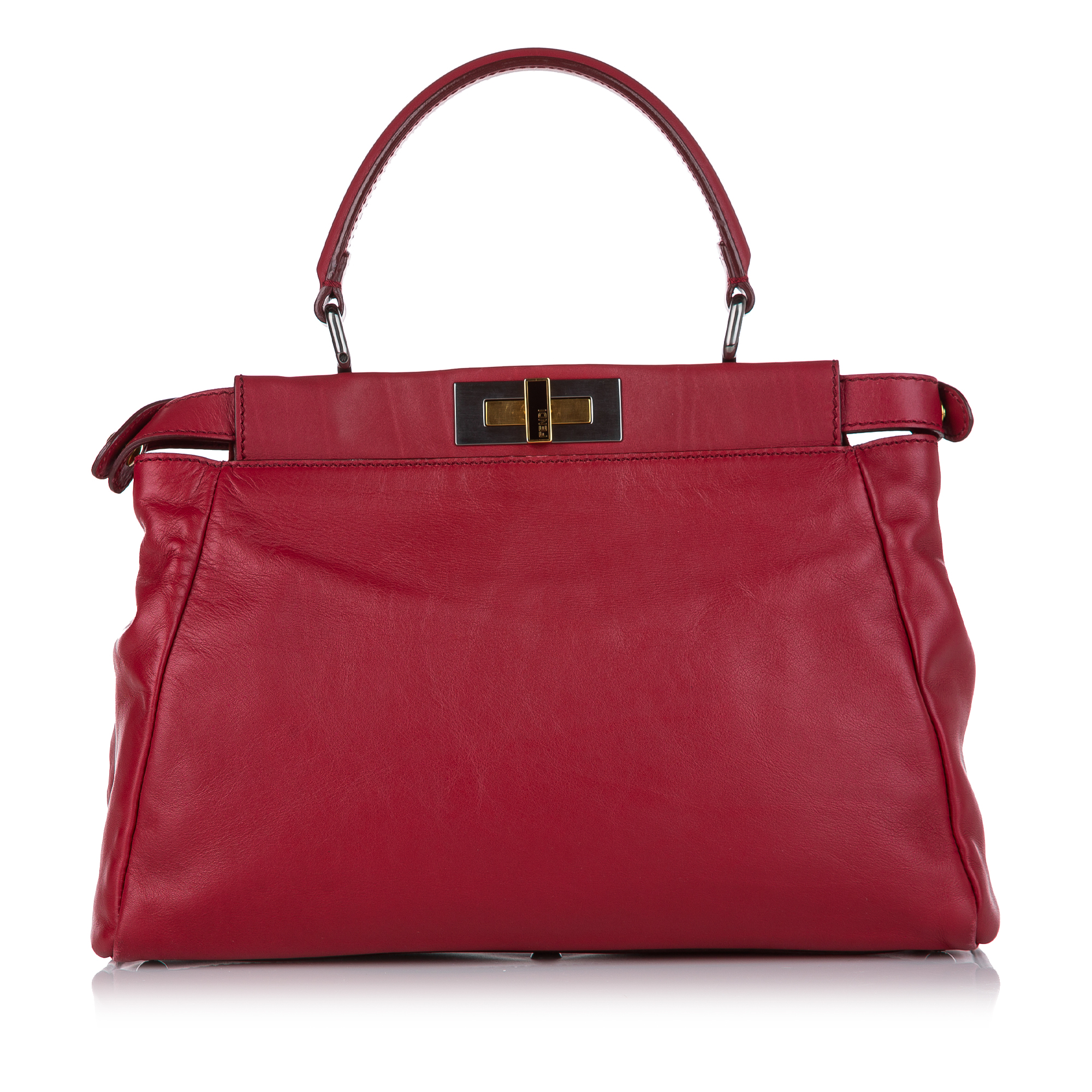 Fendi Medium Peekaboo Leather Satchel
