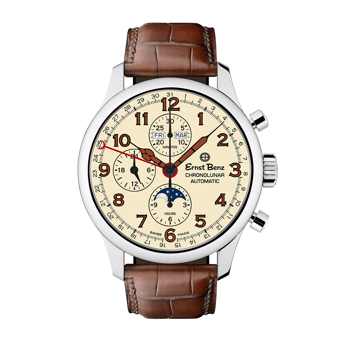 Ernst Benz ChronoLunar GC40318 A 44mm Mens Watch